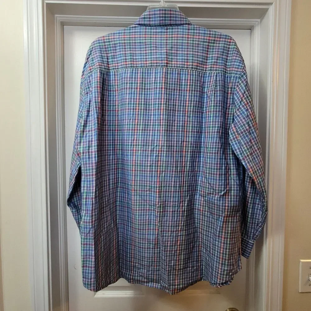 T. Harris‎ London Plaid Long Sleeve Button Down Shirt Size XXL